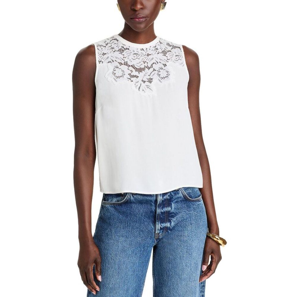 Generation Love Womens Laurie Lace Combo Tank Top XL White - NWT
